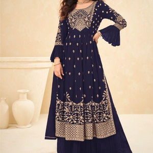 <span class=keywords><strong>GEORGETTE</strong></span> Thiết Kế Với Bộ Đồ Công Sở Thêu Với Giả Nặng - Product Image 1