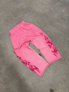 Fabricante personalizado Baggy 100% algodón francés Terry pierna ancha Vintage pantalones de chándal lavado con ácido pantalones de chándal acampanados desgastados - Product Image 2