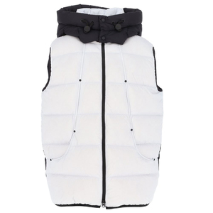 Chaleco Acolchado de Invierno para Hombre, Talla Grande, Diseño a Cuadros, Cuello Alto, Color Blanco y Negro, Estilo Moderno - Product Image 1