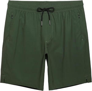 Shorts de course mi-longs 2-en-1 pour hommes, séchage rapide, taille élastique, décontractés, sport, fitness, polyester tissé, motif uni - Product Image 3