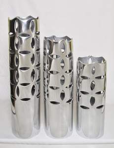 Nuevo diseño atractivo decoración florero mejor calidad Metal aluminio Color plata florero para proveedor al por mayor - Product Image 4