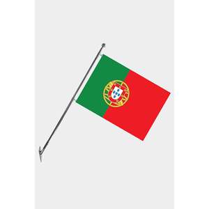 Ensemble de mât de drapeau télescopique Portugal, fanion mural avec impression numérique pour l'automobile, l'éducation et l'assurance - Product Image 1