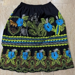 Michronishian Pohnpei ผู้หญิงกระโปรง Midi ชุดเดรสลายดอกไม้ปักลายลำลองสไตล์เอวยางยืดสำหรับเด็กผู้หญิง - Product Image 6