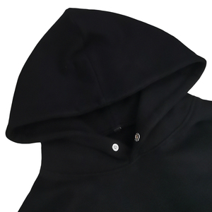 เสื้อกันหนาวมีฮู้ดสองชั้นแบบสวมหัวไม่มีเชือกโอเวอร์ไซส์ผ้าฟลีซธรรมดา - Product Image 2