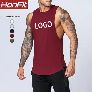 Custom Logo Gym Tank Top Fitness Wear Men Eco Friendly Bamboo Tee Shirts Workout Clothing Plus Size Sport Gym Men'S Vests