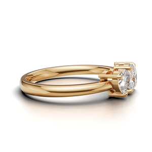IGI Certified Lab Grown Diamond Toi Et Moi <b>Ring</b> 18K Yellow / White & Rose Gold Heart & Cushion Shape Engagement <b>Ring</b> For Women - Product Image 2