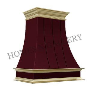 Hotte de cuisine murale en acier inoxydable, style antique et moderne, faite à la main et personnalisée, avec rivets à sangle, pour îlot de cuisine - Product Image 5