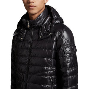 Nouvelle conception d'usine, veste matelassée légère en duvet noir coupe-vent pour homme, couleur unie classique - Product Image 4