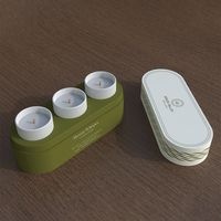 Venta al por mayor, personalizado, 3 uds., juego de velas, tapa de embalaje y fragancia inferior, caja de regalo para velas, Cajas de Regalo para velas modernas