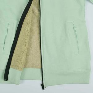 เสื้อฮู้ดมินต์สำหรับผู้หญิงเสื้อฮู้ดมีซิปสีพื้นเรียบ - Product Image 5