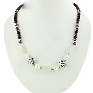 Collier pour femme de style bohème vintage avec pierres précieuses, chaînes dorées classiques religieuses avec quartz et perles, bijoux de mode, cadeau - Product Image 1
