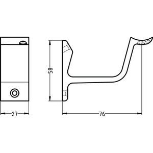 Hermeta 3552 Aluminum Handrail <b>Bracket</b> <b>Black</b> Plastic-Coated Curved Support - Product Image 3
