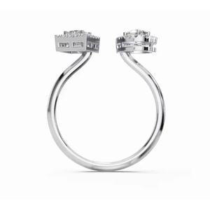 Toi et Moi หัวใจและเจ้าหญิงฮาโลแลปโตแหวนเพชรสำหรับปลูกใน9K 14K 18K สีเหลืองกุหลาบขาวทองเครื่องประดับสำหรับงานหมั้น - Product Image 4