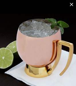 Mug en cuivre pur de qualité supérieure au design moderne en métal, avec poignée en laiton, nouveau design martelé, idéal pour les boissons. - Product Image 2