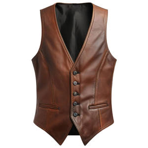 Chaleco de cuero para hombre de diseño personalizado de alta calidad, ropa informal transpirable para exteriores para uso en invierno - Product Image 1
