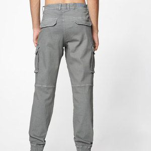 2025 nouveau pantalon Cargo pour hommes de couleur unie taille haute ample ajusté tenue décontracté 100% coton frais prix - Product Image 3