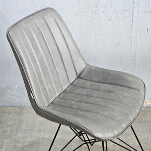 GAK118 Midcentury Accent Chair Premium Upholstered Seat & Powder-Coated Steel Legs <b>Reclining</b> Feature for Home Office - Product Image 4
