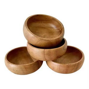 Cuenco moderno de madera de acacia de alta demanda Plato respetuoso con el medio ambiente Fiestas Comida hecha por glowin fashion - Product Image 1