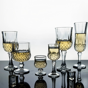 Verres à vin blanc rétro en cristal transparent, verres à vin gaufrés en forme de diamant, flûtes et gobelets pour vin rouge et champagne - Product Image 5