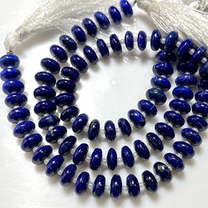 Precio de fábrica Smooth Rondelle Shape Lapiz Lazuli Beads Piedra preciosa azul natural para joyería - Product Image 4