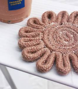 Nouveau design napperon fait main bohême rond tissé naturel jute sous-verre tapis de tasse - Product Image 1