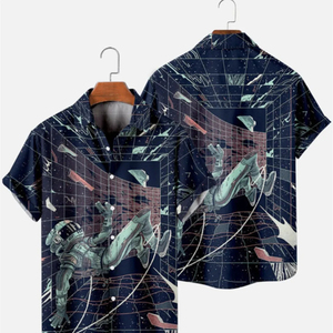 Chemise de plage d'été imprimée sur mesure pour hommes décontractée tricotée style hawaïen coupe surdimensionnée - Product Image 3