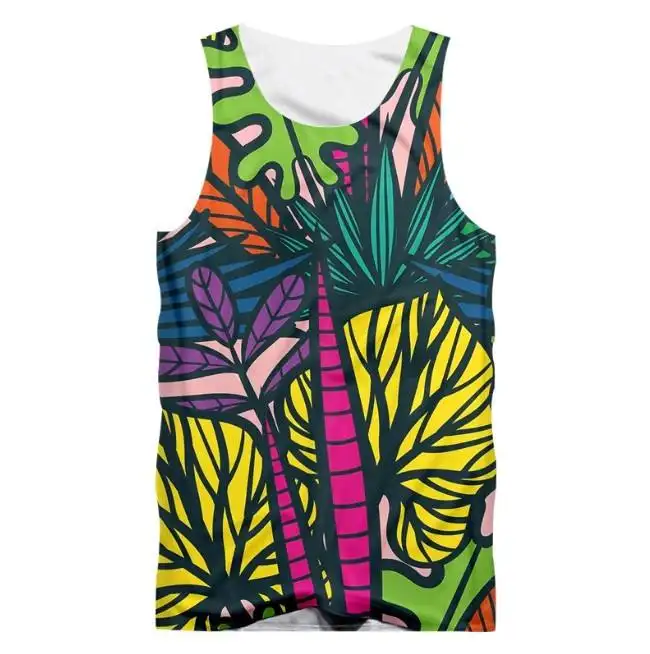 New Arrival unisex Tank Tops bãi biển Hawaii phong cách vest 3D thăng hoa không tay rừng in Tank Top men quần áo tập thể dục