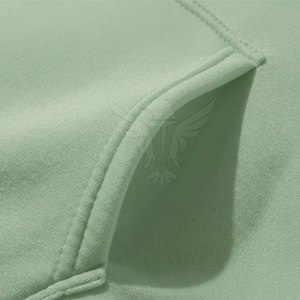 Sweat à capuche pour homme vert menthe uni avec poche kangourou, poignets côtelés, coupe décontractée, personnalisable OEM, vente en gros - Product Image 5