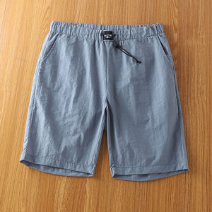 Pantalones cortos ajustados informales de verano de tela suave de poliéster de punto con cintura elástica transpirable para hombre OEM - Product Image 6