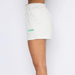 Conjunto de Sudadera y Pantalones Cortos de Punto Casual para Mujer, de Spandex/Poliéster, por Encima de la Rodilla, Color Sólido, Cómodo y Ligero, Ropa de Estar de Dos Piezas - Product Image 2