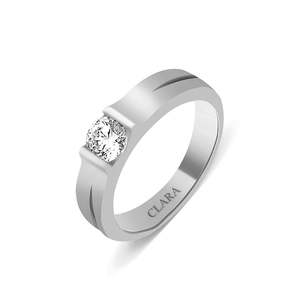 NOVAMART Fine <b>Men's</b> Rhodium Plated Sterling Silver Geometric Cut <b>Ring</b> <b>for</b> Engagement-Zircon <b>Stone</b> Wholesale Export - Product Image 1