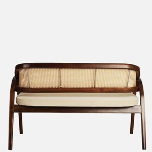 Modern Style Enigma Wood <b>Settees</b> Durable and Stylish Ivory Material <b>for</b> Living Room or Garden - Product Image 6