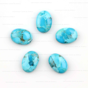 Calidad Premium 10x14mm Natural Mohave cuarzo azul corte ovalado alto pulido calibrado cabujón joyería suelta proveedor - Product Image 1