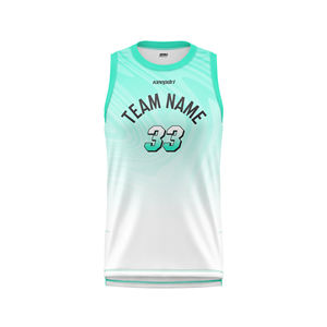 Ensemble de vêtements de sport OEM ODM unisexe respirants sans coutures pour le fitness Maillot de basket-ball imprimé avec logo personnalisé Tops actifs à sublimation uniforme - Product Image 3