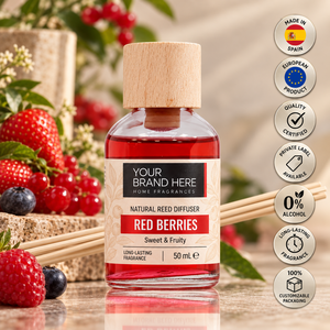 Diffuseur de parfum aux baies rouges en marque privée 50ml OEM |   Parfum d'ambiance fruité |   Fabriqué en Espagne UE - Product Image 1