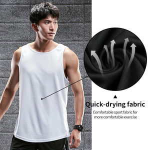 Top venta al por mayor logotipo personalizado Running Singlet Muscle Athletic camisas sin mangas Fitness Wear Workout Men Gym Tank Top para hombres - Product Image 4