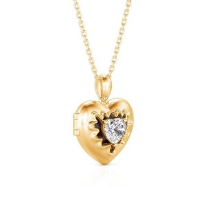 Jeulia Personalized Heart Photo <b>Locket</b> Necklace with Birthstone - Product Image 3
