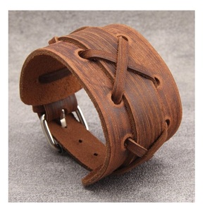 Venta directa de fábrica, nueva tendencia, pulsera tejida de cuero Punk para niños, de moda con cierre de cobre, patrón geométrico - Product Image 6