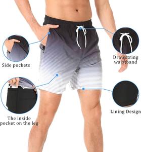 Offre Spéciale hommes Allover personnalisé imprimé grande taille slips de plage nouveauté maille doublé short de bain numérique rayé léopard - Product Image 1