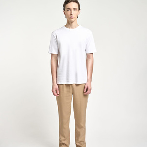 Venta al por mayor OEM logotipo personalizado impresión 100% algodón para hombre liso blanco camiseta personalizada camiseta en blanco para hombres - Product Image 3