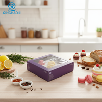 Boîtes d'emballage rigides pour gâteaux, écologiques, imperméables, biodégradables, recyclables, avec fenêtre transparente, en carton robuste, personnalisables, avec gaufrage
