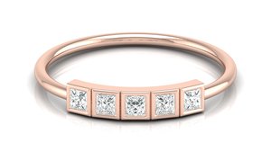 Anillo de boda de oro macizo con diamante cultivado en laboratorio, oro macizo de 18k y 14k, banda minimalista apilable, joyería fina de exportadores. - Product Image 6