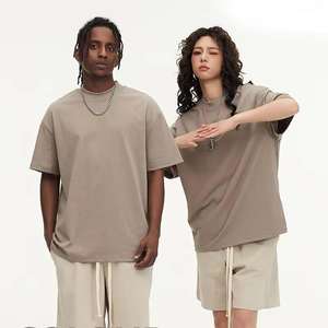 T-shirt vierge personnalisé pour hommes 250 300 Gsm lourd 100% coton T-shirt oversize épaule tombante Boxy Fit Crop T-shirt pour hommes - Product Image 1