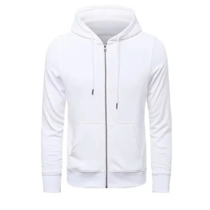 Sudadera con capucha de manga larga personalizada para hombre, suéter informal de Color sólido con capucha y cremallera cálida de primavera, 100% de algodón, gótico ecológico - Product Image 5