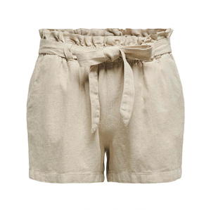 กางเกงขาสั้นผ้าฝ้ายแบบกําหนดเองสําหรับฤดูร้อนคุณภาพสูง Drawstring กระเป๋าสองด้านผู้หญิงระบายอากาศได้สบายๆกางเกงขาสั้นผ้าฝ้ายสีทึบ - Product Image 3