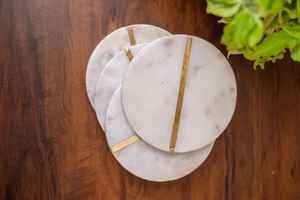 จานรองแก้วหินอ่อนที่รองแก้วสำหรับตกแต่งดีไซน์ใหม่ที่รองแก้วหินอ่อนหรูหราพร้อมที่วางแก้วหิน - Product Image 6