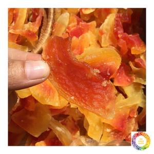 Papaya seca suave de Vietnam, rebanadas Rojas, Chips de fruta masticables de Color Natural, textura húmeda, corte de papaya Tropical bajo en azúcar - Product Image 6