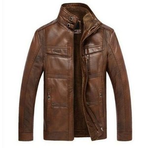 Veste en cuir d'agneau véritable en gros pour hommes - Product Image 6