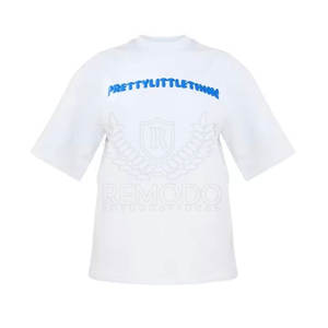 Camiseta de Mujer con Estampado Puff Personalizada OEM, Elegante, de Alta Calidad, Verano, Casual, 100% Algodón, Manga Corta - Product Image 1