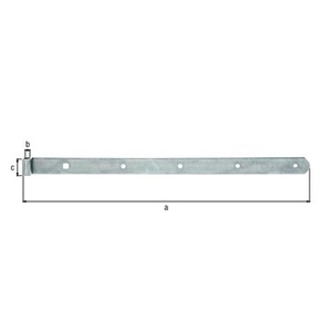 Soportes de acero galvanizado con bisagra, pasivados por película gruesa, 500 x 10 x 30 mm, longitud 3 mm, grosor 3 mm, redondeados, GAH, soportes de 10 mm de grosor - Product Image 3